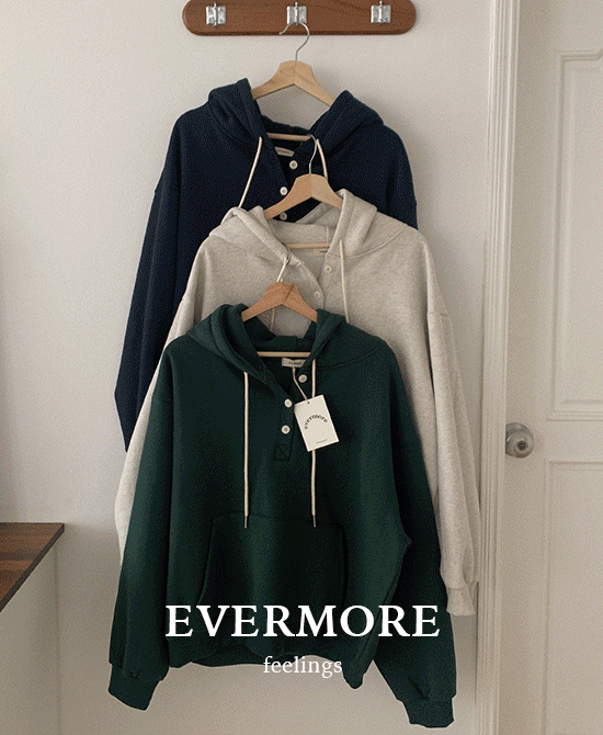 [evermore] 단추오버후드 (기모-4color) - 컬러추가! *네이비-10일소요