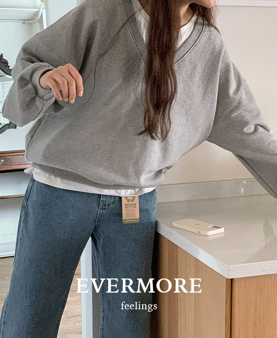[evermore] 어반브이넥MTM (3color) *당일출고